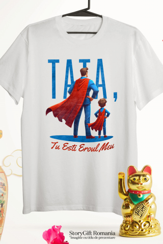 Tricou Femei, Barbati, Copii, Fata, Baiat, Unisex Personalizat Cadouri Personalizate Tata și Fiu | Tatal Meu Eroul Meu, Dragoste Familie [2]