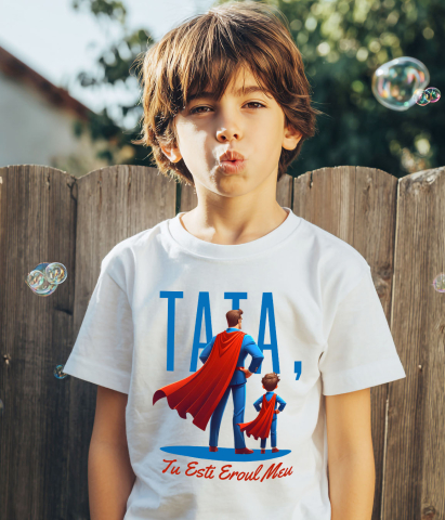 Tricou Femei, Barbati, Copii, Fata, Baiat, Unisex Personalizat Cadouri Personalizate Tata și Fiu | Tatal Meu Eroul Meu, Dragoste Familie [2]