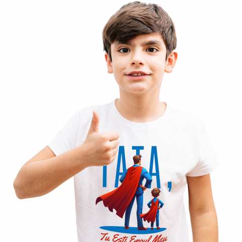 Tricou Femei, Barbati, Copii, Fata, Baiat, Unisex Personalizat Cadouri Personalizate Tata și Fiu | Tatal Meu Eroul Meu, Dragoste Familie [1]