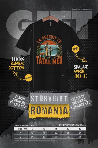 Tricou Femei, Barbati, Copii, Fata, Baiat, Unisex Personalizat "Pescuit cu Tata la Baltă – Momente de Neuitat în Natură" [3]