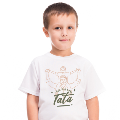 Tricou Femei, Barbati, Copii, Fata, Baiat, Unisex Personalizat Tricou Personalizat Tata – Cadou Perfect „Cel Mai Bun Tata Din Lume” [1]