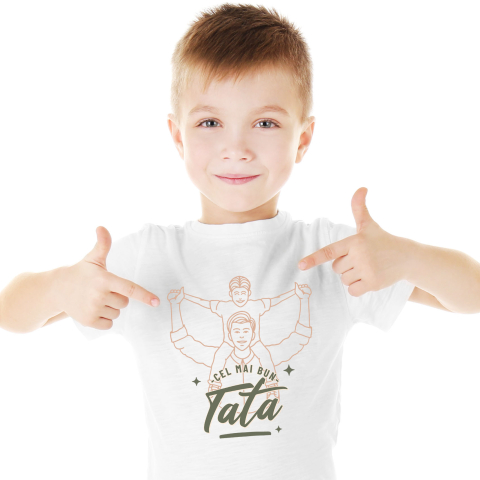 Tricou Femei, Barbati, Copii, Fata, Baiat, Unisex Personalizat Tricou Personalizat Tata – Cadou Perfect „Cel Mai Bun Tata Din Lume” [1]