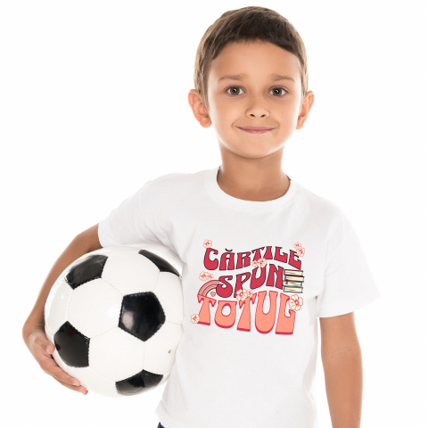 Tricou Femei, Barbati, Copii, Fata, Baiat, Unisex Personalizat Teanc de Cărți de Studii și Flori Colorate - Educație și Dezvoltare Personală [1]