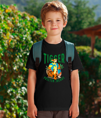 Tricou Copii cu Tigger și Marea Cautare a Florilor 100% Bumbac, Negru, 12 Ani [3]