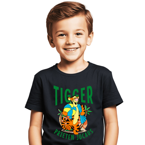 Tricou Copii cu Tigger și Marea Cautare a Florilor 100% Bumbac, Negru, 12 Ani [1]