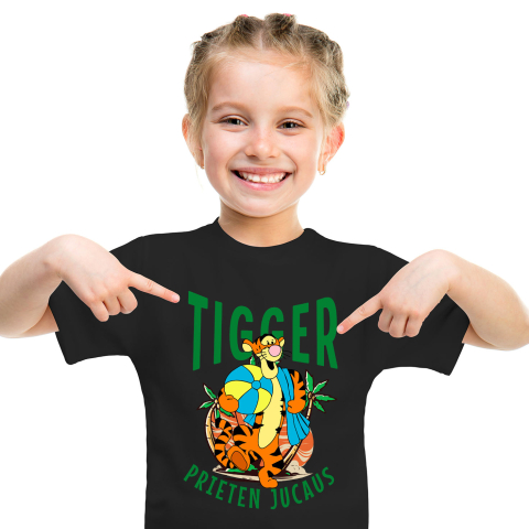 Desene Animate - Tricou Copii cu Tigger și Marea Cautare a Florilor 100% Bumbac, Negru, 12 Ani