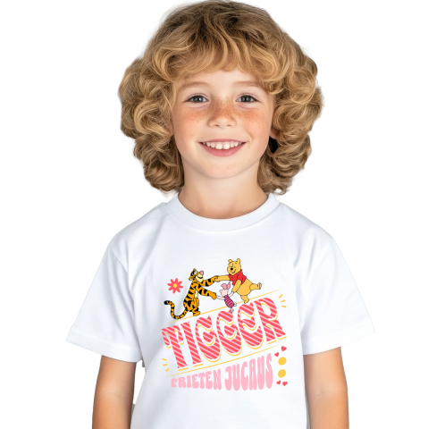 Tricou Copii cu Tigger și Prietenii – Împreuna Mereu 100% Bumbac, Alb, 8 Ani [1]