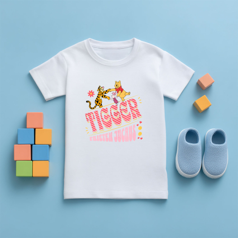 Tricou Copii cu Tigger și Prietenii – Împreuna Mereu 100% Bumbac, Alb, 8 Ani [4]