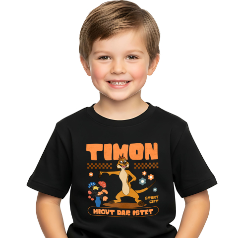 Desene Animate - Tricou Copii cu Tigger si Prietenii Palmierilor 100% Bumbac, Negru, 12 Ani