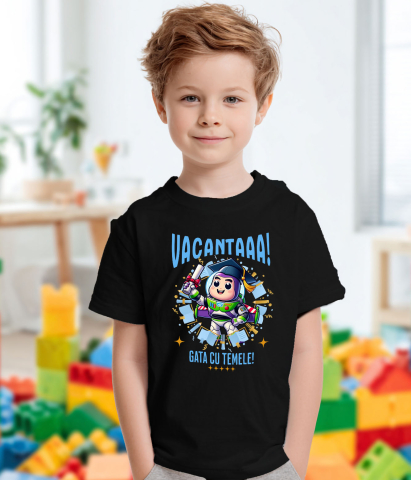 Tricou Copii cu Toy Story: Distractie, Soare si Diplome 100% Bumbac, Negru, 12 Ani [2]