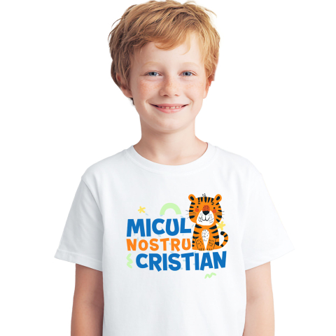 Animale - Tricou Femei, Barbati, Copii, Fata, Baiat, Unisex Personalizat Tigru Animat cu Mesaj de Dragoste pentru Familie și Copii - Cadou Personalizat