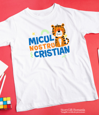 Tricou Femei, Barbati, Copii, Fata, Baiat, Unisex Personalizat Tigru Animat cu Mesaj de Dragoste pentru Familie și Copii - Cadou Personalizat [4]