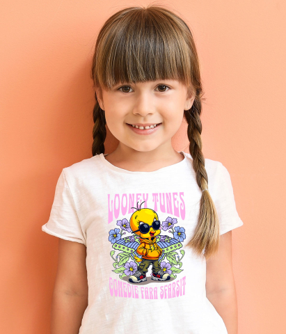 Tricou Copii cu Tweety – galben si plin de culoare 100% Bumbac, Alb, 8 Ani [3]