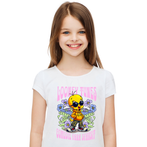 Tricou Copii cu Tweety – galben si plin de culoare 100% Bumbac, Alb, 8 Ani [1]