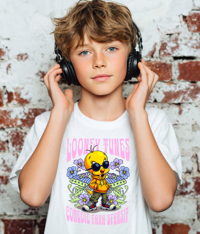 Tricou Copii cu Tweety – galben si plin de culoare 100% Bumbac, Alb, 8 Ani [2]