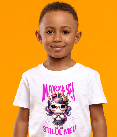 Tricou Femei, Barbati, Copii, Fata, Baiat, Unisex Personalizat Unicorn și Stil Personalizat pentru Școală - Rechizite și Uniformă Școlară [3]