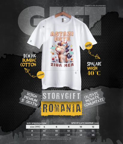 Tricou Femei, Barbati, Copii, Fata, Baiat, Unisex Personalizat Unicorn Vesel cu Flori – Cadou Personalizat pentru Ziua Mea [5]