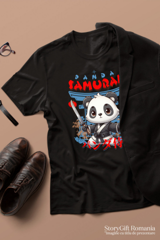 Tricou Femei, Barbati, Copii, Fata, Baiat, Unisex Personalizat Panda Samurai Ninja – Cadou Personalizat pentru Copii și Familie [2]