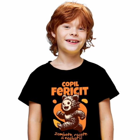 COPII - Tricou Femei, Barbati, Copii, Fata, Baiat, Unisex Personalizat Urs Brun Vesel Alergând – Cadou Personalizat pentru Copii și Familie