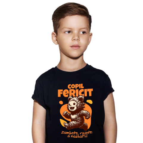 Copii - Tricou Femei, Barbati, Copii, Fata, Baiat, Unisex Personalizat Urs Brun Vesel Alergând – Cadou Personalizat pentru Copii și Familie