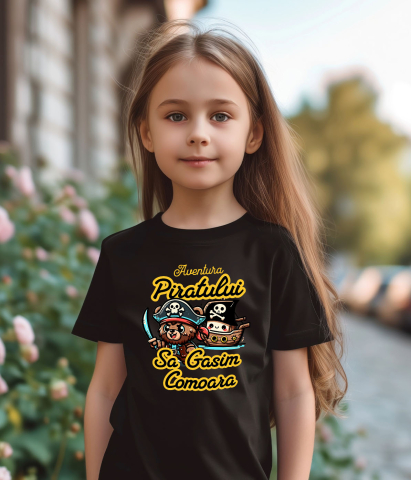 Tricou Femei, Barbati, Copii, Fata, Baiat, Unisex Personalizat Tricou Personalizat Urs Pirat – "Aventura Piratului, Comoara" | Cadou pentru Iubitorii de Piraterie și Aventuri [2]