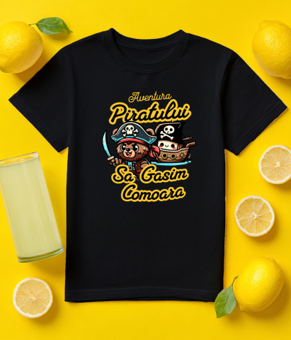 Tricou Femei, Barbati, Copii, Fata, Baiat, Unisex Personalizat Tricou Personalizat Urs Pirat – "Aventura Piratului, Comoara" | Cadou pentru Iubitorii de Piraterie și Aventuri [4]