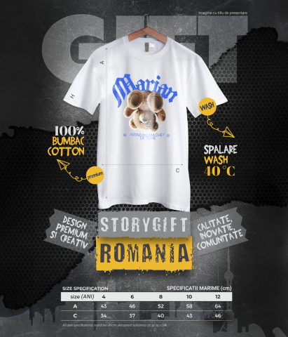 Tricou Femei, Barbati, Copii, Fata, Baiat, Unisex Personalizat Urs de Pluș Maro Personalizat – Cadou Amuzant pentru Copii și Familie [5]