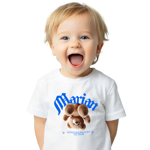 Copii - Tricou Femei, Barbati, Copii, Fata, Baiat, Unisex Personalizat Urs de Pluș Maro Personalizat – Cadou Amuzant pentru Copii și Familie