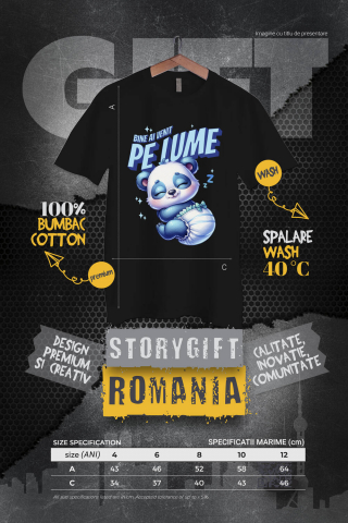 Tricou Femei, Barbati, Copii, Fata, Baiat, Unisex Personalizat Cadou Personalizat „Bine Ai Venit Pe Lume” | Urs Panda Bebe Cu Scutec [3]