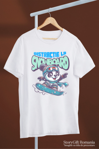 Tricou Femei, Barbati, Copii, Fata, Baiat, Unisex Personalizat Urs Panda pe Snowboard - Tricou Personalizat pentru Iubitorii Sporturilor de Iarnă [2]