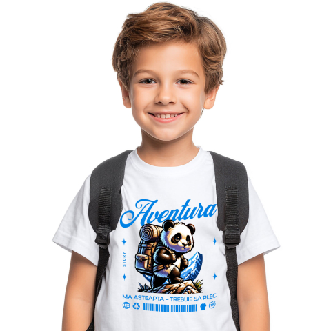 Tricou Femei, Barbati, Copii, Fata, Baiat, Unisex Personalizat Tricou Personalizat Aventură - „Aventura Mă Așteaptă” | Cadouri Haioase