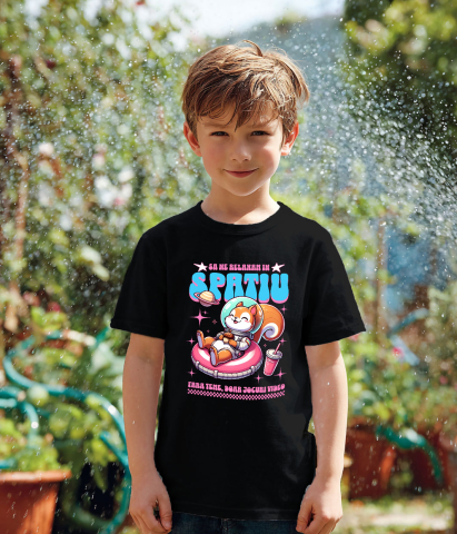 Tricou Femei, Barbati, Copii, Fata, Baiat, Unisex Personalizat Veveriță în Costum Spațial pe Gogoasă Roz – Cadou Amuzant pentru Copii și Familie [3]