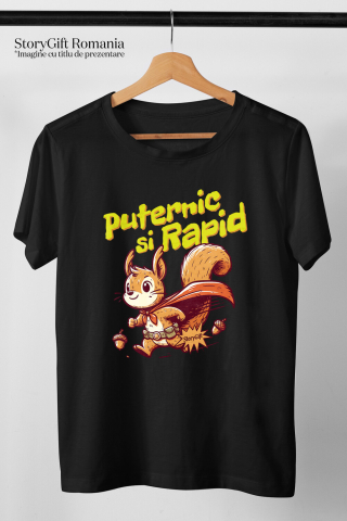 Tricou Femei, Barbati, Copii, Fata, Baiat, Unisex Personalizat Veverița Cu Pelerină De Super Erou Curcubeu – Cadou Personalizat Puternic Și Rapid Pentru Copii [2]