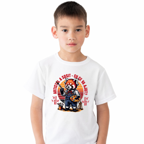 Tricou Femei, Barbati, Copii, Fata, Baiat, Unisex Personalizat Vulpe Artistă cu Pensulă – Cadou Personalizat pentru Copii și Familie [1]