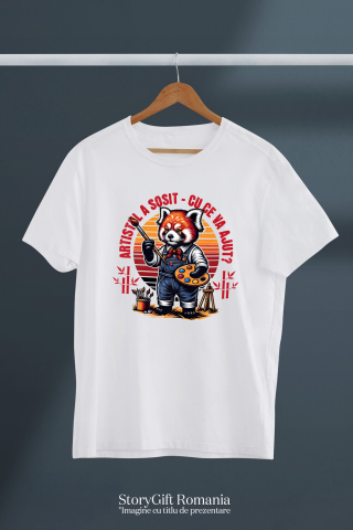 Tricou Femei, Barbati, Copii, Fata, Baiat, Unisex Personalizat Vulpe Artistă cu Pensulă – Cadou Personalizat pentru Copii și Familie [2]