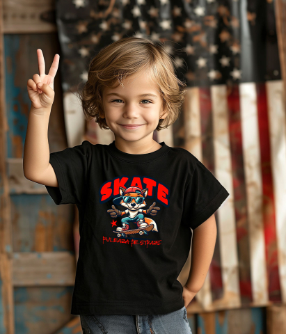 Tricou Femei, Barbati, Copii, Fata, Baiat, Unisex Personalizat Skateboard Vulpe Stil Stradal – Design Modern pentru Adolescenti [2]