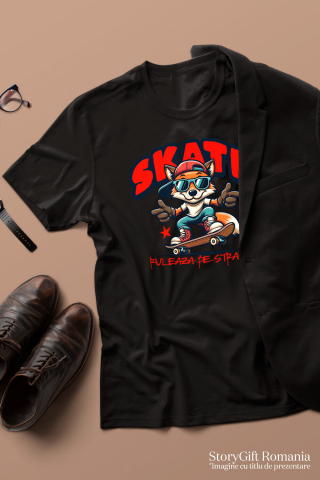 Tricou Femei, Barbati, Copii, Fata, Baiat, Unisex Personalizat Skateboard Vulpe Stil Stradal – Design Modern pentru Adolescenti [2]
