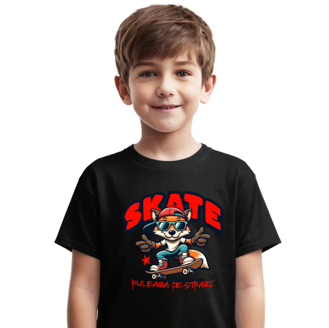 Sport - Tricou Femei, Barbati, Copii, Fata, Baiat, Unisex Personalizat Skateboard Vulpe Stil Stradal – Design Modern pentru Adolescenti