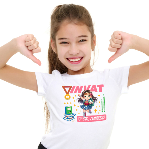 Educatie - Tricou Copii cu Wonder Woman – Cărți și Putere pentru O Lume Mai Bună 100% Bumbac, Alb, 6 Ani