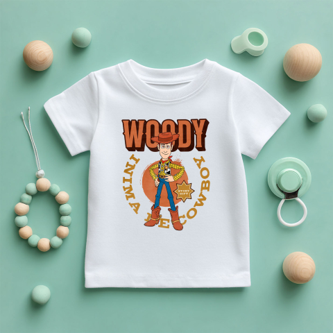 Tricou Copii cu Woody la datorie, cu zambet si caciula 100% Bumbac, Alb, 4 Ani [4]