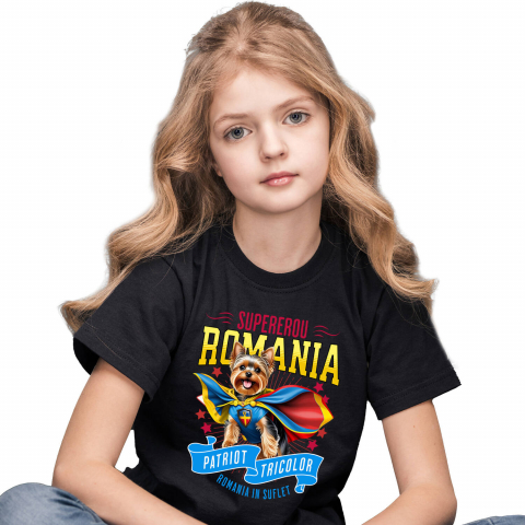 Tricou Femei, Barbati, Copii, Fata, Baiat, Unisex Personalizat Yorkshire Terrier în Costum de Căpitan România – Cadou Personalizat pentru Iubitorii de Câini [1]