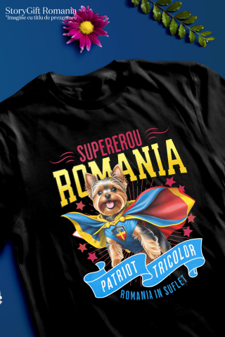 Tricou Femei, Barbati, Copii, Fata, Baiat, Unisex Personalizat Yorkshire Terrier în Costum de Căpitan România – Cadou Personalizat pentru Iubitorii de Câini [2]