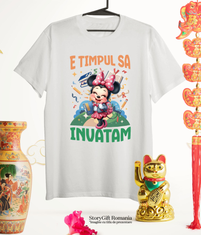 Tricou Copii cu Zambete si Descoperiri cu Minnie Mouse 100% Bumbac, Alb, 10 Ani [4]