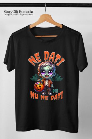 Tricou Femei, Barbati, Copii, Fata, Baiat, Unisex Personalizat Zombie Din Mormânt cu Mesaj „E Doar un Zombie Nu Te Speria” | Cadou Personalizat Halloween [2]