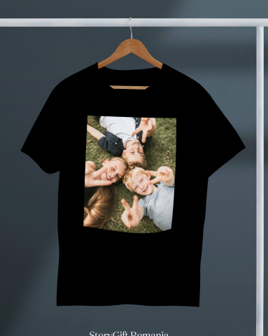 Tricou Copii personalizat cu poza / fotografie 100% Bumbac, Negru, 12 Ani [2]