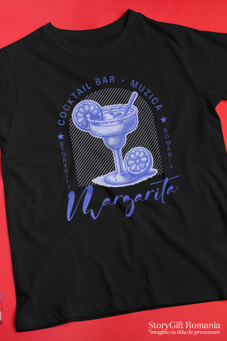 Tricou Femei Cocktail Bar Margarita plaja vacanta concediu cu imprimeu pe Fata, 100% Bumbac, Negru, M [2]