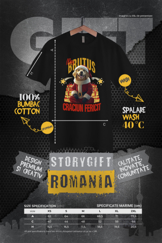Tricou Femei cu Animal Imbracat in Haine de Craciun, Cadouri, Peronalizata cu Numele si Poza Animalului Tau cu imprimeu pe Fata, 100% Bumbac, Negru, XS [3]