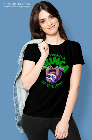 Tricou Femei, Barbati, Copii, Fata, Baiat, Unisex Personalizat Tricou Personalizat Animal Leneș – Mesaj Haios pentru Luni | Cadou Relaxant [1]