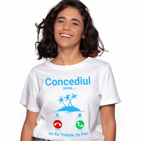 Tricou Femei, Barbati, Copii, Fata, Baiat, Unisex Personalizat "Apel Telefonic Insula Tropicală – Concediul Tău de Vis"
