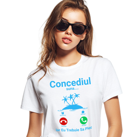 Tricou Femei, Barbati, Copii, Fata, Baiat, Unisex Personalizat "Apel Telefonic Insula Tropicală – Concediul Tău de Vis"